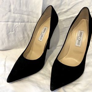 Jimmy Choo black suede pumps 3.5 inch heel